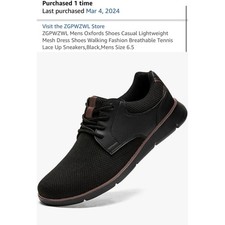 ZGPWZWL Mens Oxford Shoes Casual Mesh Lightweight Walking Sneakers Black 6.5 122
