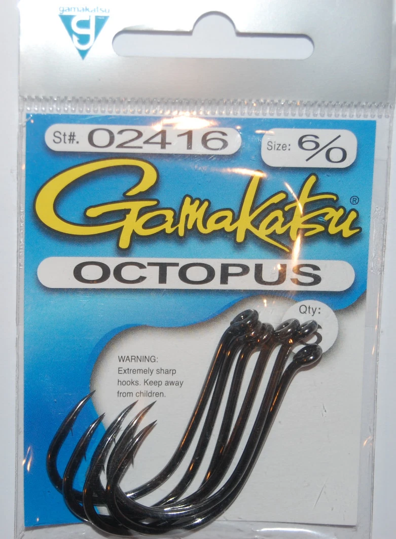 Hameçons Gamakatsu Octopus NSB Taille 6/0 - Paquet De 6 - Neufs