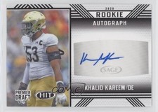 2020 Sage Hit Rookie Auto Khalid Kareem #A79 Auto a8r