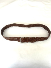 Talbots Brown Woven LeatherStudded Belt 6429 Women  s Size M Made In Argentina