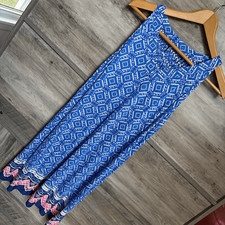 Skies Are Blue Pattered Dress Blue White Pink Women's S NWT New