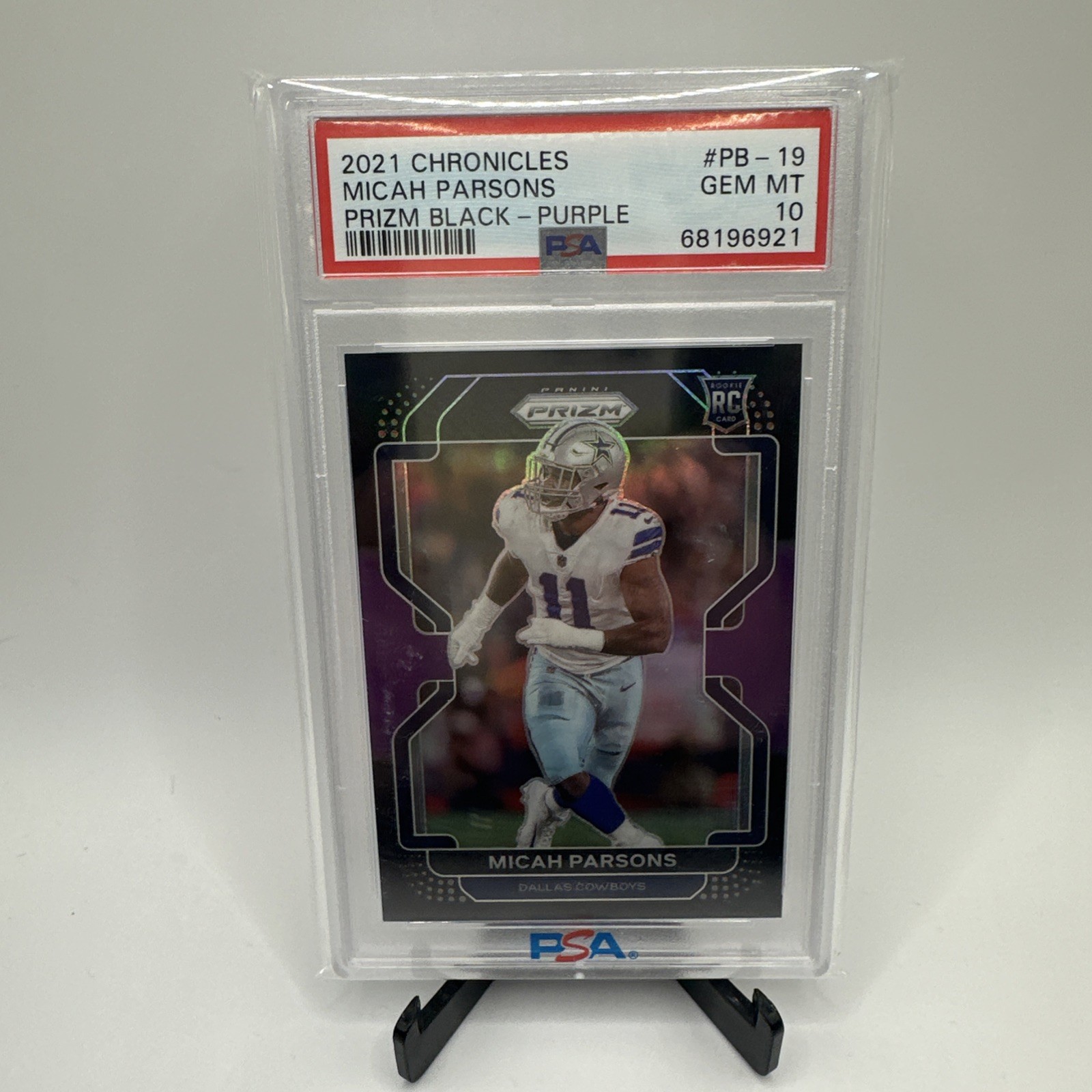 Micah Parsons Panini Chronicles Prizm Black #PB19 Purple