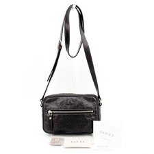 GUCCI Guccissima Leather Shoulder Bag Crossbody Dark Brown Authentic