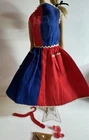 Vintage Mattel Barbie Outfit 1960’s Fancy Free Red Blue Dress & Heels Purse 30