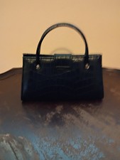 Black Crocodile Faux Leather Clutch