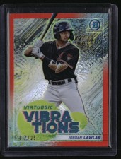 2022 Bowman #VV-16 Jordan Lawlar Virtuosic Vibrations Orange Refractors #/25