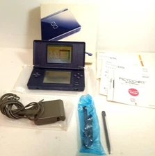 Nintendo DS Lite USG-001 Console Enamel Navy Original Box SET Japan USED