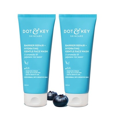 DOT & KEY Barrier Repair + Hydrating Gentle Face Wash With Probiotic - 100ml X 2