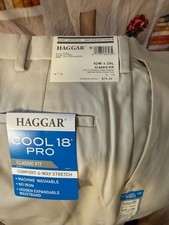 Haggar Men's Cool 18 Pro Pants, Classic Fit, 42x29 style HC00235 Flat front