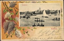 Mat Postcard Hamburg North Uhlenhorst, Rowing Boats, Ferry House,... - 3095220