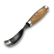 Sharky Hand-Forged Long Bent Curved Gouge   Wood Chisel For Spoon Carving Too...