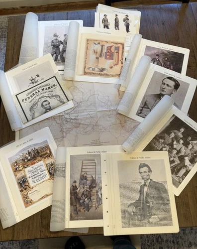 Civil War Documents Including BATTLE OF CHANCELLORSVILLE Map Photos & History