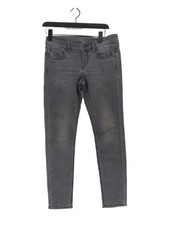 Topshop Women's Jeans W 28 in; L 30 in Grey Cotton with Elastane Straight
