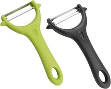 2 Pcs Y-Shaped Swivel Potato Peeler, Stainless Y-Shaped, Green & Black