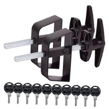 T-Handle Lock Kit,EFFIBUILD Double Shed Door Latch with 5.5 inch T 2pcs Black