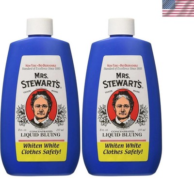 Mrs. Stewart's Bluing Liquid 8oz (Pack of 2 bottles)