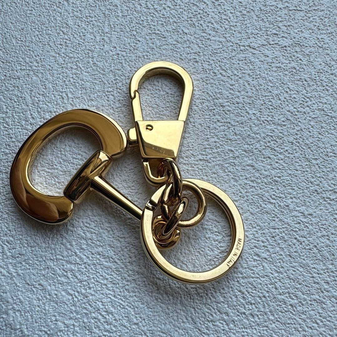 GUCCI Keyring Keychain Bag Charm Gold Horsebit Vintage 02621i thumbnail 10