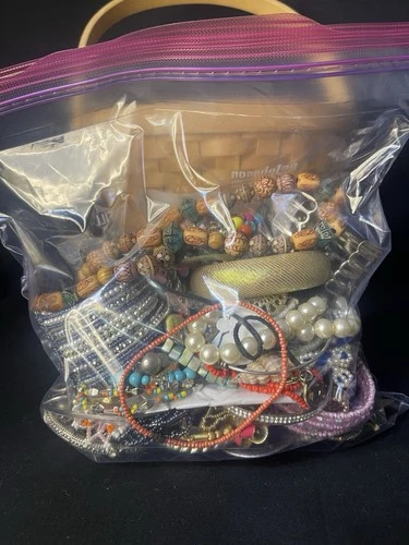 Vintage to Now Mystery Costume Jewelry Lot Wearable Junk Craft Art 3lbs 6oz