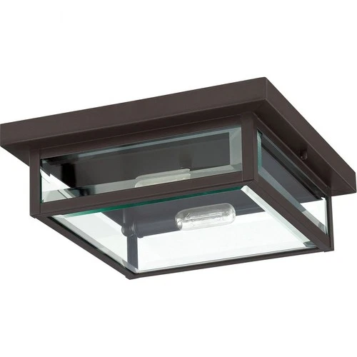 Westover 2-Light Outdoor Flush Mount - 4 Inches Tall and 12 Inches Square-Earth - Picture 11 of 12