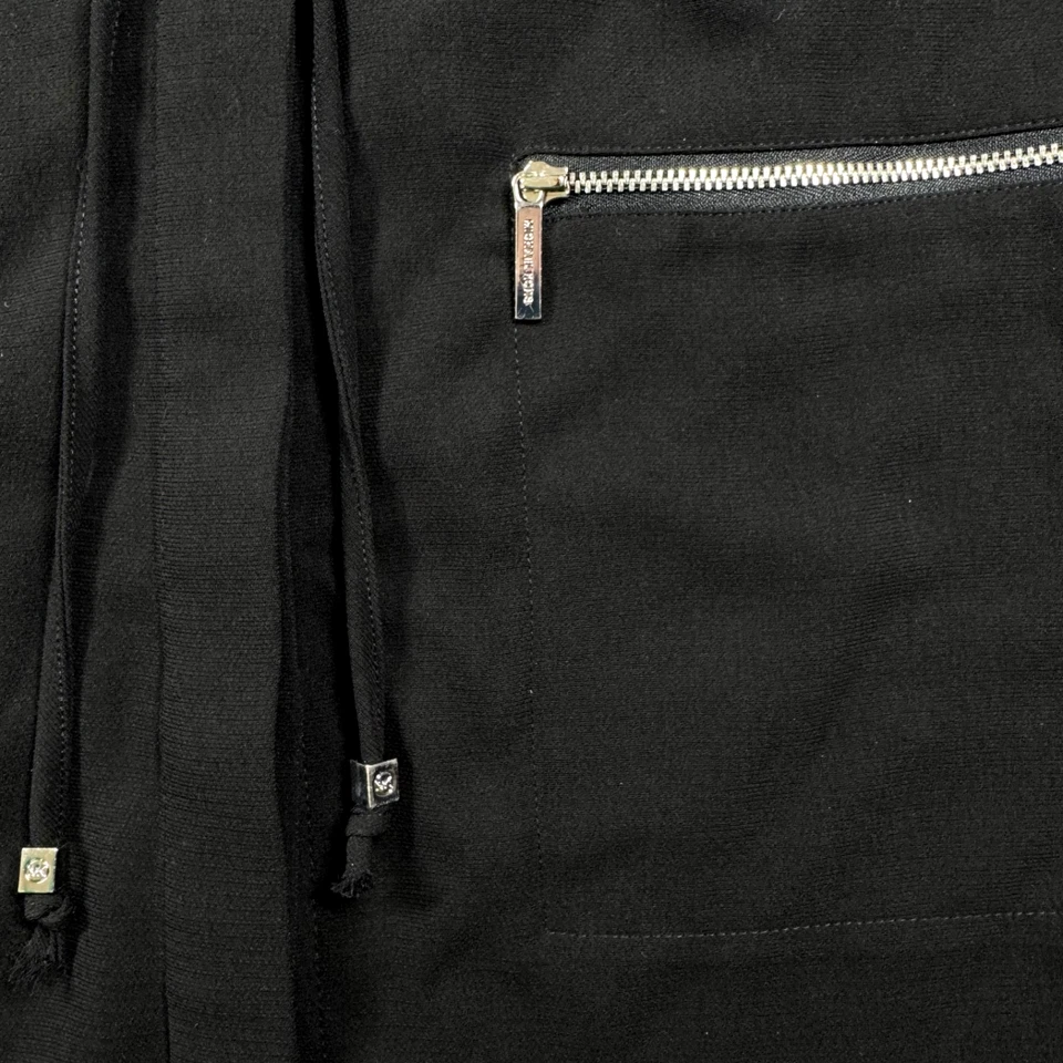 Vestido camisa utilitária Michael Kors feminino 14 preto sem mangas zíper bolso midi - Imagem 2 de 4