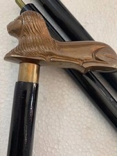 Antique Brass Lion Head Handle Vintage Style Victorian Wooden Walking Stick Cane