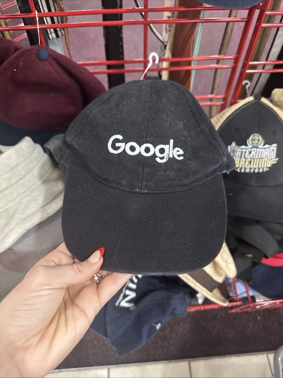 Google Baseball Cap Black Strapback Hat - image 1