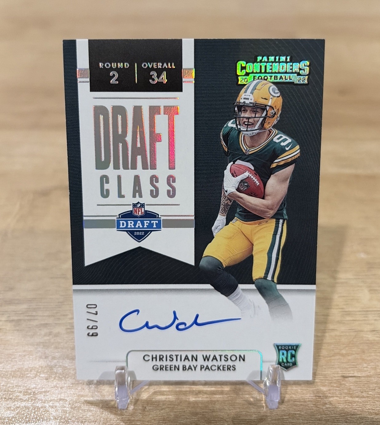 2022 Contenders Christian Watson Draft Class Auto RPS RC #07/99 Packers