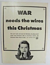 1942 AT&T Bell System Print Ad WWII World War 2 Don't Make Long Distance Calls