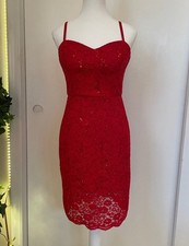 Red Lace Spaghetti Strap Dress