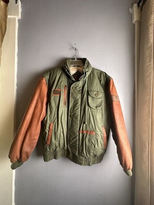 Vintage Brown Leather Flight Aviator Jacket Medium Fox Run Convoy Top Gun