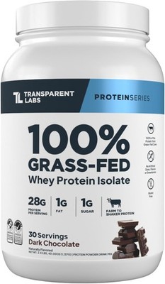 Transparent Labs Grass-Fed Whey Isolate 28g Protein Dark Chocolate 30sv