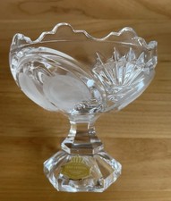 Kleine Schale auf Fuß, Genuine Lead Crystal, Bleikristall, Obstmotiv, Neu & OVP