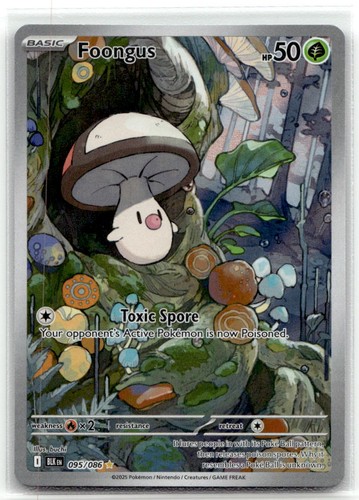 Foongus - 095/086 #95/86 (Holo) (NM) SV: Black Bolt BLK Pokemon
