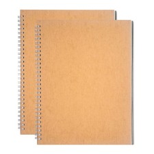 10 inch x 7.5 inch 100GSM Blank Spiral Notebook 2-Pack Soft Cover Sketch book...