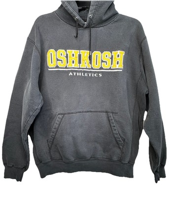 Vintage University Wisconsin OshKosh Athletics Reverse Weave Black Hoodie Large