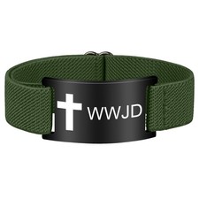 Bible Verse Cross Bracelet for Women Men, Christian WWJD Jesus is King Jewe - 01