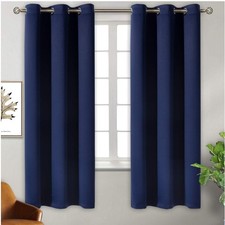 Privacy Protection Curtains - Navy Blue 38x63 Inch, 2 Pack