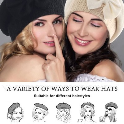 Womens Wool Berets French Beret Beanie Winter Hats Hy022  display picture 1