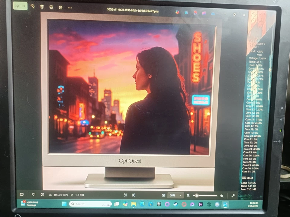 ViewSonic Optiquest Q7 17" LCD Flat Panel Desktop Computer Monitor VS10807 - Image 2 of 4