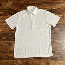Collars  Co Mens Dress Collar Polo Shirt White Short Sleeve Polyester Small