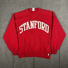 Vintage Stanford University NCAA Sweatshirt V-Stitch Maroon Red Size: L USA Made