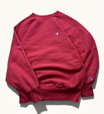 Vintage Men’s Champion Reverse Weave Sweatshirt Distressed Pink 90s USA Made XL