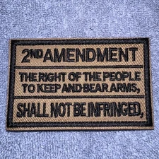 2ND AMENDMENT 2x3 Embroidered Morale Patch Hook Backing Brand New