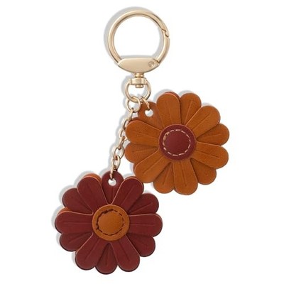 Ymapinc Leather Flower Bag Charm, 2-Inch Floral Keychain for Women, Boho Purse