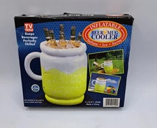 New Inflatable Beer Mug Shape Cooler 16" X 12" By TV Trends -chill Drinks