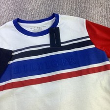 Tommy Hilfiger Boys T Shirt Size M 10/12 Colorblock Logo Graphic Tee NWT