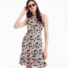 J Crew Mercantile Ruched Waist Dress Size 4 Floral Flounce