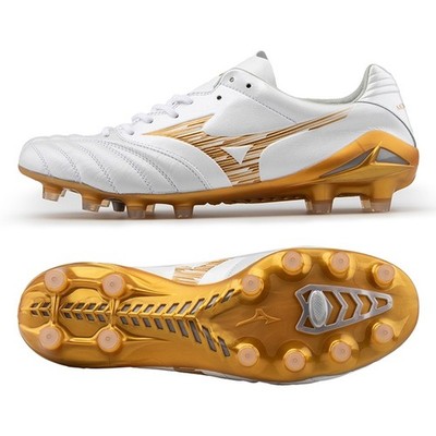 Mizuno Morelia Neo3 III Elite MD P1GA262050 White Gold Mens Soccer Shoes