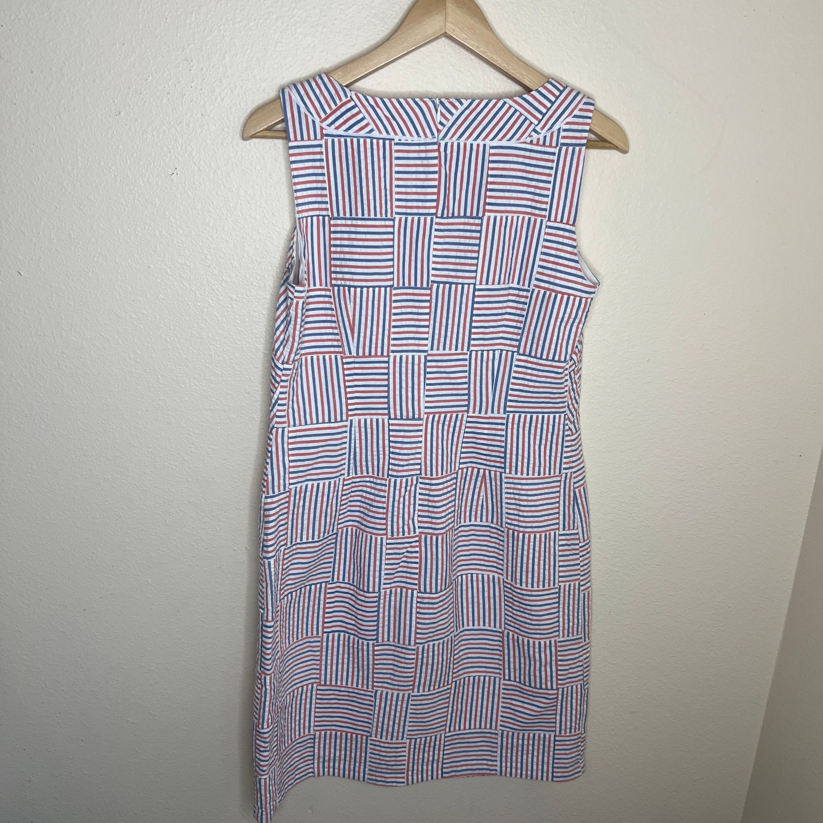 Talbots Red Blue Seersucker Patchwork Sleeveless … - image 5