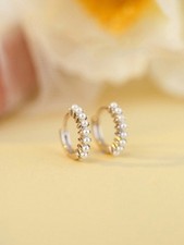1 Pair Simple Millet Bead Pearl Hoop Earrings...